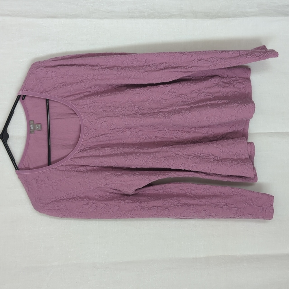 J. Jill Lavender Textured Long Sleeve Scoop Neck Top